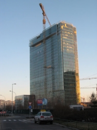 City Tower, Praha 4 - montáž studené fasády